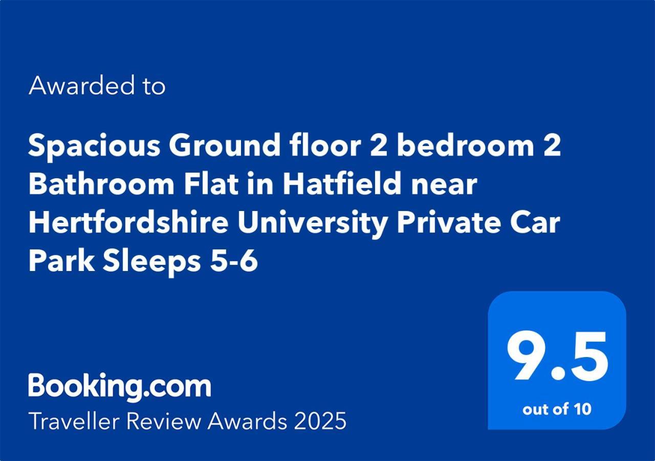 Spacious Ground Floor 2 Bedroom 2 Bathroom Flat In Hatfield Near Hertfordshire University Private Car Park Sleeps 5-6 Exterior photo